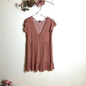 Wild Fable Tan Floral Dress Medium Lose Fit 🌾